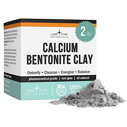 Calcium Bentonite Clay Healing Powder - Pure Pharmaceutical, Better Than Food Grade - Face, Body & Hair Detox Mask, for Internal Use, Natural Mud Masks, Deep Pore Cleansing for Health & Beauty