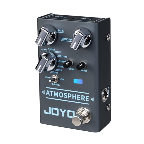 JOYO Reverb Pedal 9 Digital Reverb Types with Modulation and Trail Function for Electric Guitar Effect (Atmosphere R-14)