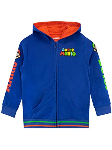 SUPER MARIO Hoodie | Hoodies for Boys | Luigi Zip Hoodie | Kids Sweatshirts Blue 6