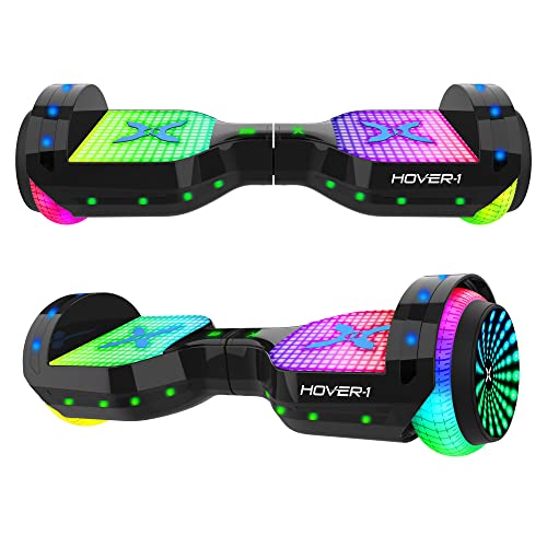 Hover-1 Astro Electric Hoverboard | 7MPH Top Speed, 9 Mile Range, 5HR Run-Time, Built-In Bluetooth Speaker, Rider Modes: Beginner to Expert, Certified & Tested, Black