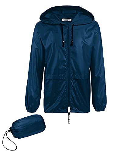 COOFANDY Raincoats for Men with Hood Waterproof Lightweight Windbreaker Jacket