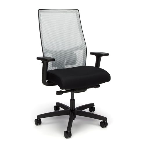 HON Ignition 2.0 Ergonomic Office Chair Mesh Back Computer Chair - Synchro-Tilt Recline, Lumbar Support, Swivel Wheels, Comfortable for Long Hours in Home Office & Task Work, Executive - Grey