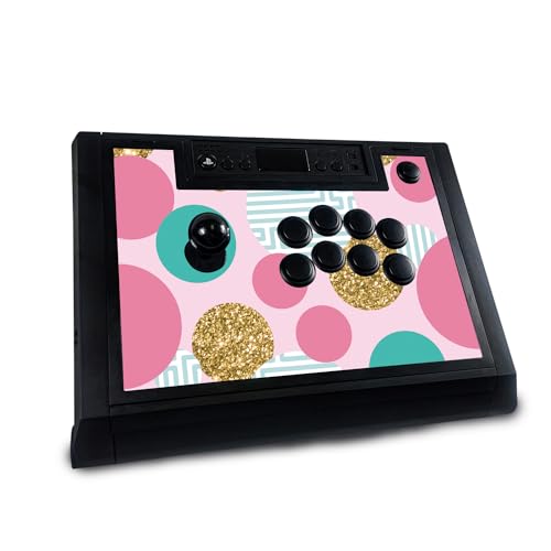 Gaming Skin Compatible with Hori Fighting Stick Alpha (PS5, PS4, PC) - Golden Bubbles - Premium 3M Vinyl Protective Wrap Decal Cover - Easy to Apply | Crafted in The USA by MightySkins