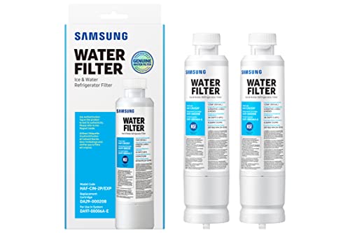 SAMSUNG Genuine Filters for Refrigerator Water and Ice, Carbon Block Filtration for Clean, Clear Drinking Water, DA29-00020B-2P, 2 Pack