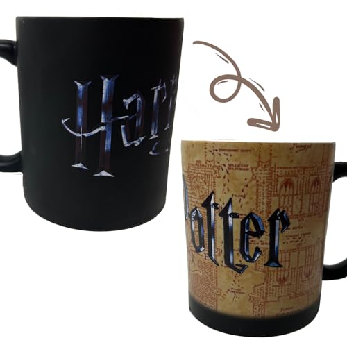 PAOEIOV Morphing Harry-Potter Ceramic Mug | Marauder's Map | Large Ceramic Heat Sensitive Clue Mug | Full image revealed when HOT liquid is added | Gift for Kids and Adults