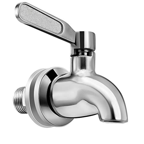 Vila Replacement Spigot for Beverage & Water Dispenser, Stainless Steel No-Rust Spout Faucet, Excellent Continuous Flow, Sturdy Alternative for Flimsy Plastic Taps, Fits Most Water Jugs, Mason Jars