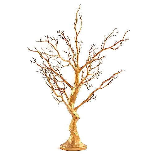 9003-Gold Silky Silk Metallic Gold Manzanita Centerpiece Tree| Wedding Centerpieces| Events Reception| Home Decorations| Party Supplies. (Gold)