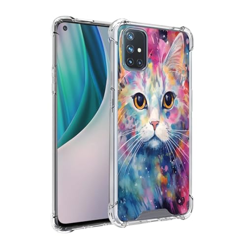 Xioolia Phone Case Fits OnePlus Nord N10 with Cat Print-aa342 Ultra Drop-Proof Transparent with Four Corners TPU Silicone Soft Slim Shock-Absorbing Cover