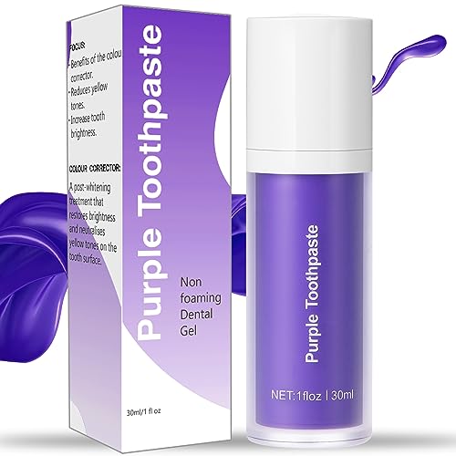 ZXSUCH Purple Toothpaste for Teeth Whitening, Purple Toothpaste Whitening, Purple Toothpaste, Purple Teeth Whitening, Tooth Stain Removal,Tooth Colour Corrector, Teeth Whitening Kit