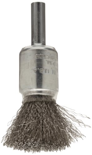 Weiler 11010 Coated Cup Crimped Wire End Brush 1/2', .006' Stainless Steel Fill, Made in the USA