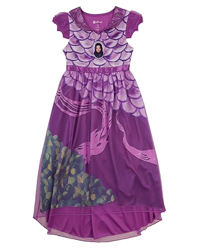 Disney Girls' Descendants Fantasy Gown Nightgown, MAL DRESS, 8