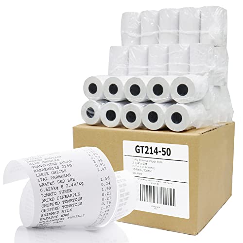 Gorilla Supply Thermal Paper Receipt Roll 2-1/4' x 50' BPA Free 50 Rolls