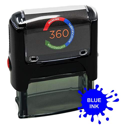 Custom Self Inking Rubber Stamp - 1 Line (Blue)