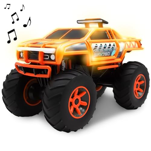 Sunny Days Entertainment Monster Truck with Lights & Sounds, Motorized Orange Truck for Boys, Girls, Toddlers 3+