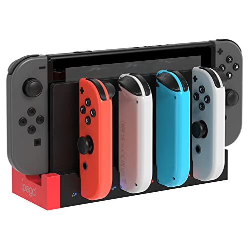 FYOUNG Charger for Switch &Switch OLED Joy Cons Controllers, Charging Dock Base Station for Nintendo Switch Joycons with Indicator, Charger Station Stand for Joy Cons