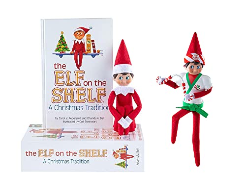 Elf On The Shelf Scout Boy (Blue Eyed Boy) with Karate Kicks Set Bundle