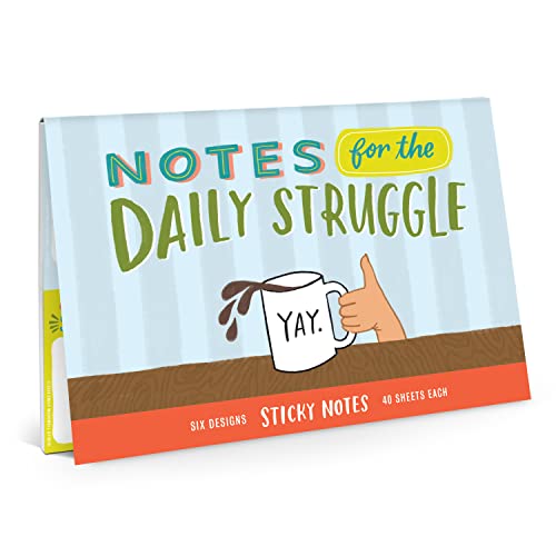 Em & Friends Daily Struggle Sticky Note Packet, 6 Sticky Note Pads Set, 2.75 x 2.75-Inches and 40-Sheets Each