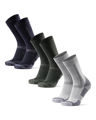 DANISH ENDURANCE Merino Wool Hiking Socks - Moisture Wicking, Cushioned to Prevent Blisters - For Men, Women, Small to Large Sizes - 3 Pair Pack