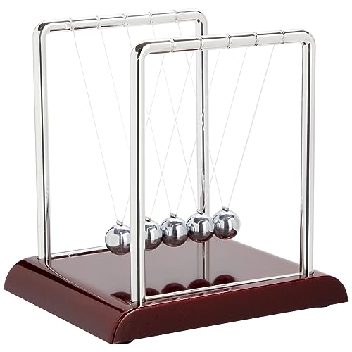 Juvale Newton's Cradle Balance Pendulum, Physics Learning Desk Toy, Swinging Kinetic Balls for Home, Office Decoration, Stress Relief, Fun Science Fidget Accessories (7x6x7 in)