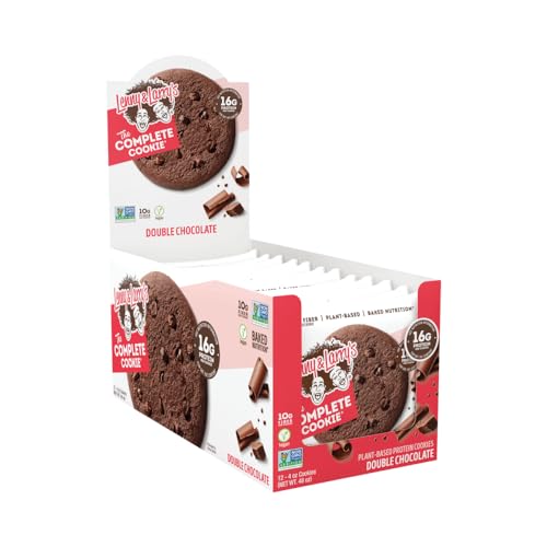 Lenny & Larry's The Complete Cookie, Double Chocolate, Soft Baked, 16g Plant Protein, Vegan, Non-GMO, 4 Ounce Cookie (Pack of 12)