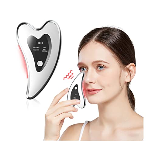 izeepe Electric Gua Sha Facial Tools - Face Sculpting Tool / Lift Device - Heated & Vibration & Red Light Massager, Anti-Aging & Wrinkles, Puffiness, Double Chin, Tension Relief