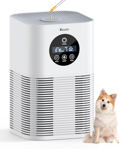 Air Purifiers for Home Large Room up to 600 Ft², VEWIOR H13 True Hepa Air Purifiers for Pets Hair, Dander, Smoke, Pollen, 3 Fan Speeds, 6 Timer Air Cleaner