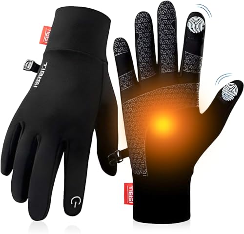 Tmani Winter Gloves Women Men, Warm Thermal Running Touchscreen Men Lightweight Walking Anti-Slip for Skiing