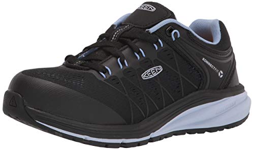 KEEN Utility Women's Vista Energy Low Height Sneakers Composite Toe Industrial Work Shoes, Hydrangea/Black, 7.5