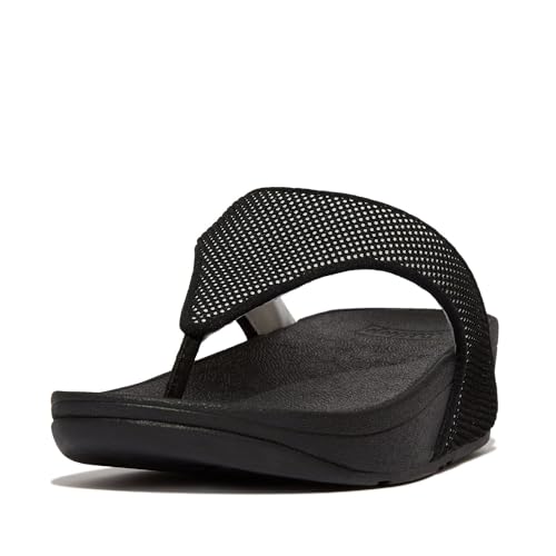 FitFlop Women's Lulu Wedge Sandal, Black, 7