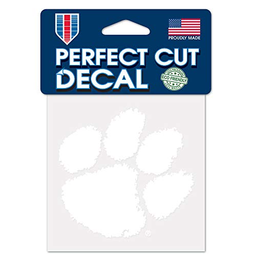 Wincraft NCAA Clemson Tigers 4x4 Perfect Cut White Decal, One Size, Team Color