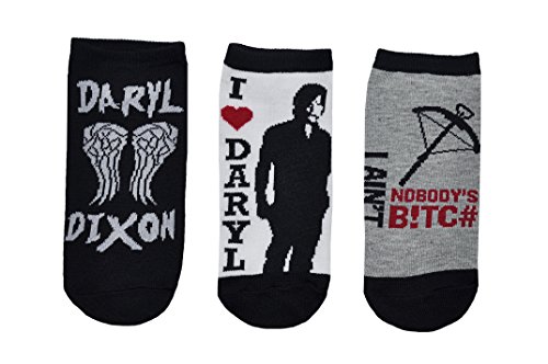 The Walking Dead Lowcut Socks (3 Pair) - Daryl Dixon - Fits Ladies Shoe Size: 4-10