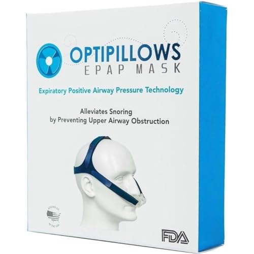 Optipillows Nasal Pillow Mask Kit with Adjustable Expiratory Resistance, Proprietary Valve, Head Strap, and 3 Sizes - Complete Sleep Apnea Solution - (EPAP Mask)
