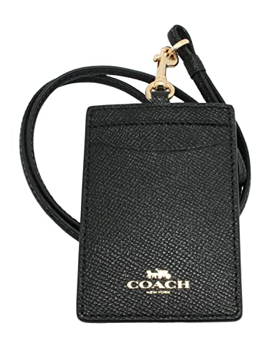 Coach ID Lanyard in Assorted Colors (Crossgrain Leather, Black)