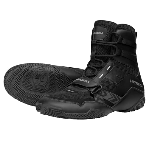 Hayabusa Strike Boxing Shoes for Men and Women - Black, 10