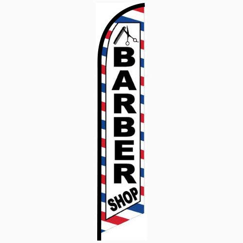 Barber Shop Advertising Replacement Feather Banner Swooper Flag, Flag Only, No Hardware