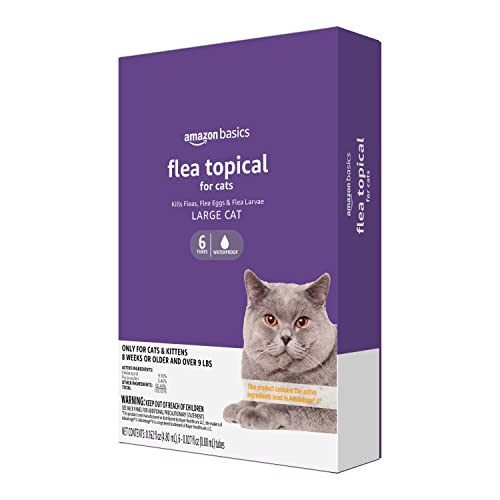 Amazon Basics Flea Topical for Large Cats (Over 9 pounds), 6 Count