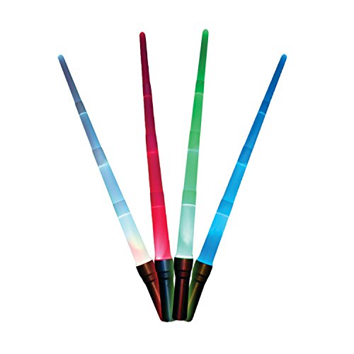 Windy City Novelties LED Assorted Colors Glow in the Dark Light Up Kids Sabers (12 Pack) Bulk