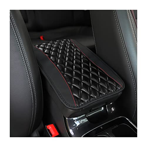 Car Center Console Cushion Pad, Universal Leather Waterproof Armrest Seat Box Cover Protector,Comfortable Car Decor Accessories Fit for Most Cars, Vehicles, SUVs (Black)