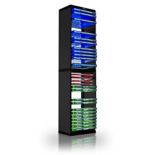 ADZ Universal Game Storage Tower – Stores 36 Game or Blu-Ray Disks – Game Holder Rack for PS4, PS5, Xbox One, Xbox Series X/S, Nintendo Switch Games and Blu-Ray Disks…