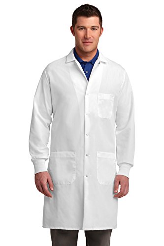 Red Kap unisex adult Specialized Cuffed With 3 Front Pockets Medical Lab Coat, White, Medium US