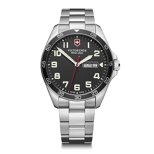 Victorinox Men's Fieldforce Analog Quartz Watch with Stainless Steel Strap, Metallic, 21 (Model: 241849)