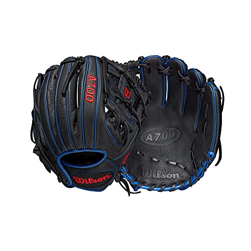 Wilson 2022 A700 11.25' Infield Baseball Glove - Black/Royal Blue/Red, Right Hand Throw