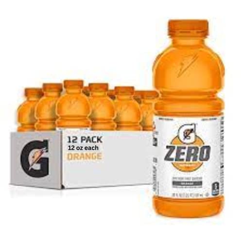 Gatorade G Zero Thirst Quencher Orange 12 ounce (Pack of 12) | Gatorade Sports Drink | Prime Hydration Drink