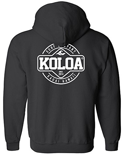 Koloa Surf Company Dawn Patrol Logo Zipper Hoodie-XL-Black/w