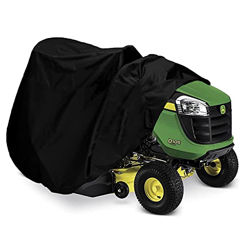 Indeed BUY Riding Lawn Mower Cover, Waterproof Tractor Cover Fits Decks up to 54',Heavy Duty 420D Polyester Oxford, Durable, UV, Water Resistant Covers for Your Rider Garden Tractor 72'L x 54'W x 46'H