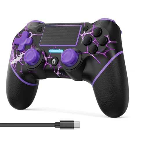 VidPPluing Wireless Controller for PS4/Pro/Slim Consoles, Gamepad Controller with 6-Axis Motion Sensor/Audio Function/Charging Cable - Lightning