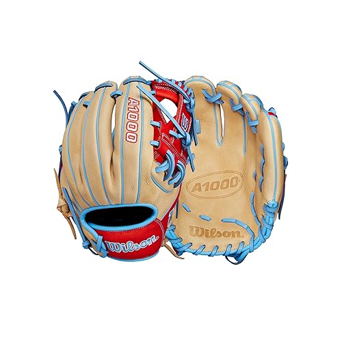 WILSON 2024 A1000 1786 11.5” Infield Baseball Glove - Blonde/Red/Blue, Right Hand Throw