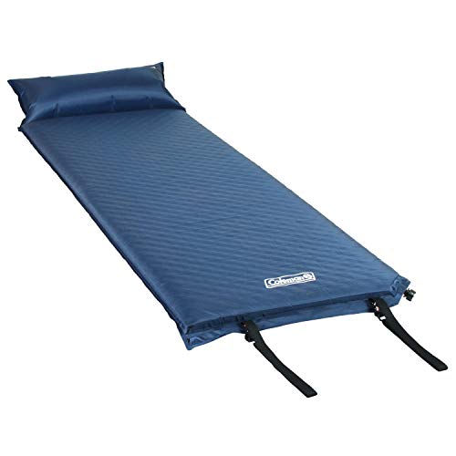 Coleman Self-Inflating Sleeping Pad with Pillow, 2.5in Thick Camping Sleep Pad, No Air Pump Required, Compression Straps Included for Easy Deflation