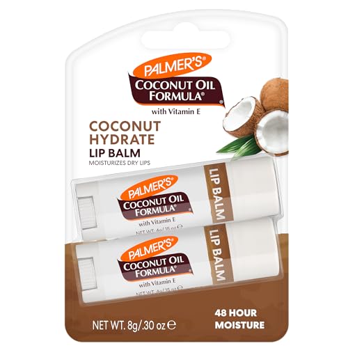 Palmer's Coconut Oil Formula Lip Balm Duo, All-Day Moisturization, Lip Balm Easter Basket Stuffers, Hydrates Dry, Cracked Lips (Pack of 2)