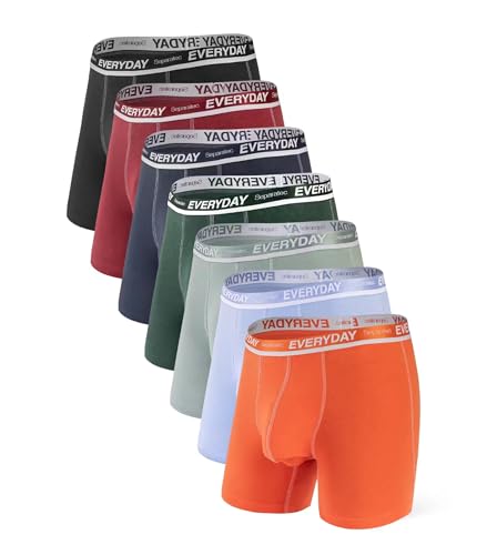 Separatec Cotton Dual Pouch Mens Underwear Comfortable Soft Everyday Boxer Briefs for Men 7 Pack(XXL, Assorted Colors)